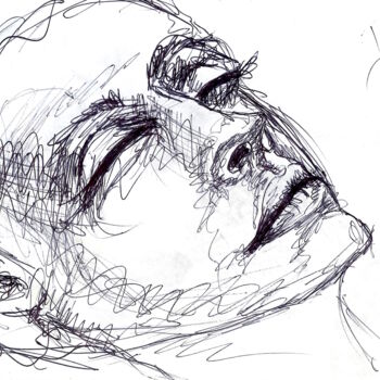 Рисунок под названием "Songes" - Edith Donc, Подлинное произведение искусства, Шариковая ручка