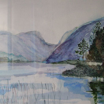 Peinture intitulée "Lac de montagne" par Edith Guinet, Œuvre d'art originale