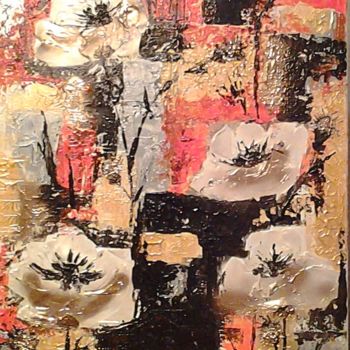 Painting titled "WEISSE MOHN" by Edith Maurer, Original Artwork, Acrylic