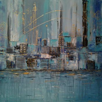 Painting titled "CITY 4" by Edith Maurer, Original Artwork, Acrylic