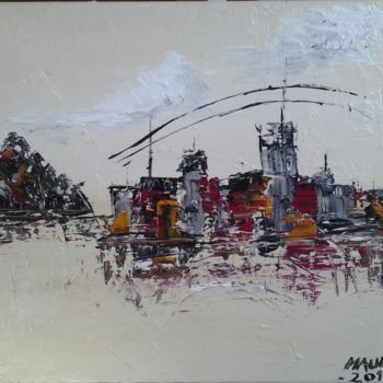 Painting titled "KLEIN STADT 2" by Edith Maurer, Original Artwork, Acrylic