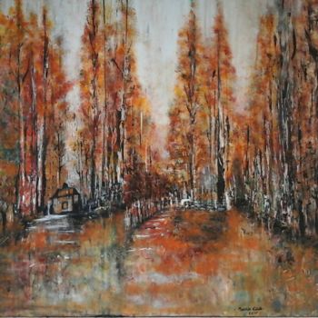 Painting titled "AUTUMN" by Edith Maurer, Original Artwork, Acrylic