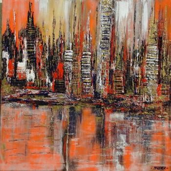 Painting titled "City 2" by Edith Maurer, Original Artwork