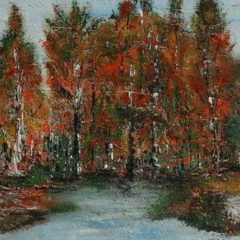 Painting titled "Herbst -Autumn" by Edith Maurer, Original Artwork