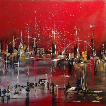 Painting titled "CITY 1" by Edith Maurer, Original Artwork, Acrylic