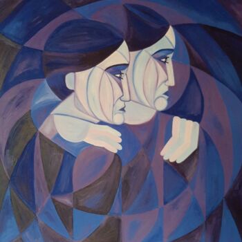 Peinture intitulée "BLUE LOVE" par Edith Stütz, Œuvre d'art originale, Huile