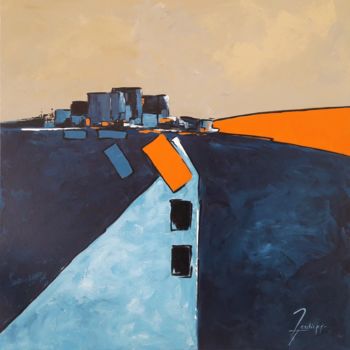 Peinture intitulée "Cap sur la Cité" par Edith Verdickt, Œuvre d'art originale, Acrylique