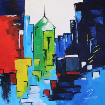 Peinture intitulée "Ambiance Urbaine III" par Edith Verdickt, Œuvre d'art originale, Acrylique