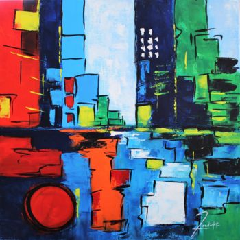 Painting titled "Ambiance Urbaine IV" by Edith Verdickt, Original Artwork, Acrylic