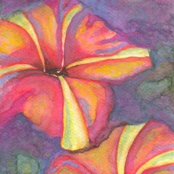 Pintura titulada "Petunias magenta" por Edith Fiamingo, Obra de arte original