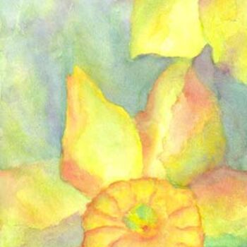 Pintura titulada "Narcisos amarillos" por Edith Fiamingo, Obra de arte original, Oleo