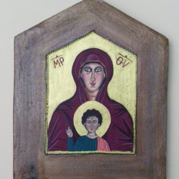 Pintura titulada "Virgen y el niño" por Edith Fiamingo, Obra de arte original