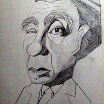 Pintura titulada "Borges" por Edith Fiamingo, Obra de arte original