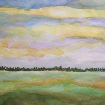 Pintura titulada "Hacia el horizonte" por Edith Fiamingo, Obra de arte original