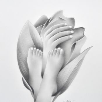 Dessin intitulée "Bouquet" par Edith Hersant, Œuvre d'art originale, Graphite