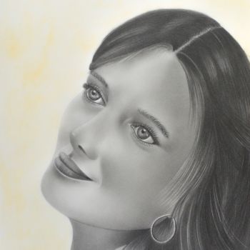 Drawing titled "Julie" by Edith Hersant, Original Artwork, Graphite