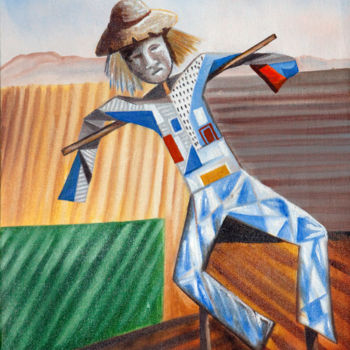 Painting titled "Espantalho" by Ed Oliveira, Original Artwork, Oil