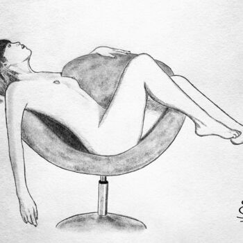 Jeune femme nue sur un fauteuil