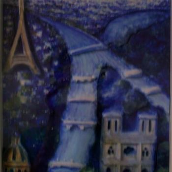 Pintura intitulada "Paris" por Edna Bomfim, Obras de arte originais