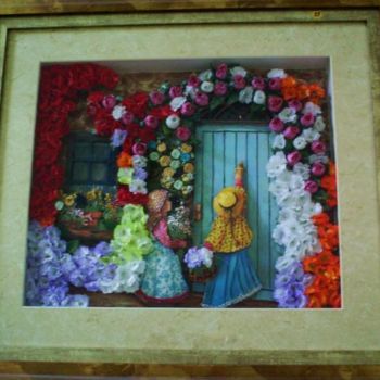Pintura intitulada "Visitando a vovó" por Edna Bomfim, Obras de arte originais