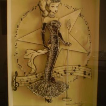 Pintura intitulada ""Musique de nuit"" por Edna Bomfim, Obras de arte originais