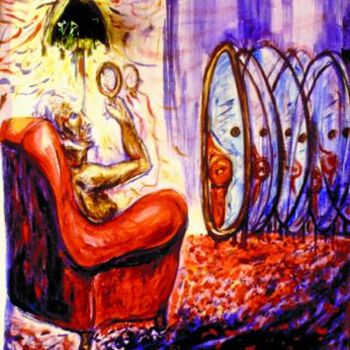 Pintura titulada "¿Quién toca a la pu…" por Edna Cantoral Acosta, Obra de arte original