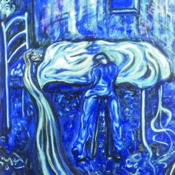 Peinture intitulée "La noche viene" par Edna Cantoral Acosta, Œuvre d'art originale