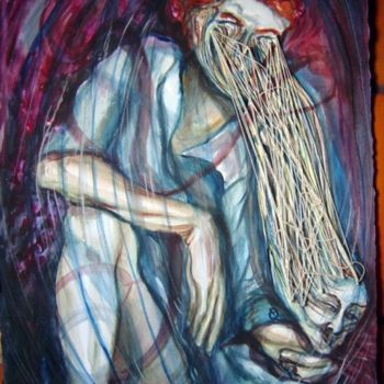 Painting titled "Quién" by Edna Cantoral Acosta, Original Artwork