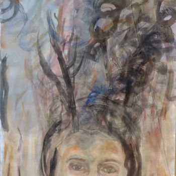 Pintura titulada "Temblor ceniza" por Edna Cantoral Acosta, Obra de arte original
