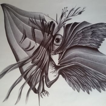 Drawing titled "Risveglio" by Edoardo Lima, Original Artwork, Ballpoint pen