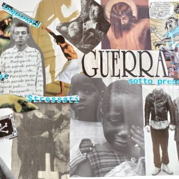 Collages intitolato "Guerra,copyright 19…" da Edonista21, Opera d'arte originale, Collages