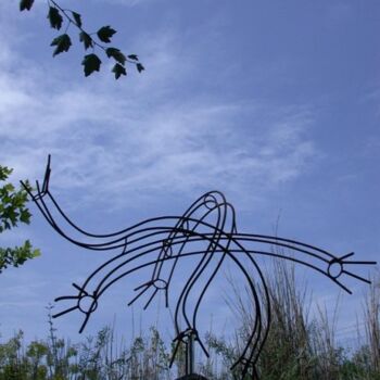 Escultura titulada "Mains célestes" por Edouard Leruste, Obra de arte original, Metales