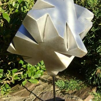 Sculpture intitulée "Cube haché" par Edouard Leruste, Œuvre d'art originale, Métaux