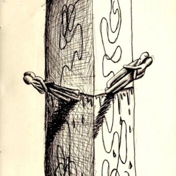 Tekening getiteld "Part 2" door Edouard Leruste, Origineel Kunstwerk