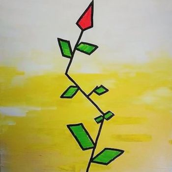 Painting titled "Flower" by Edouard, Original Artwork