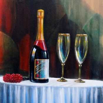 Painting titled "Festive still life" by Neint, Original Artwork, Oil