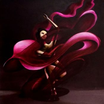 Painting titled "The dance of the ge…" by Neint, Original Artwork, Oil