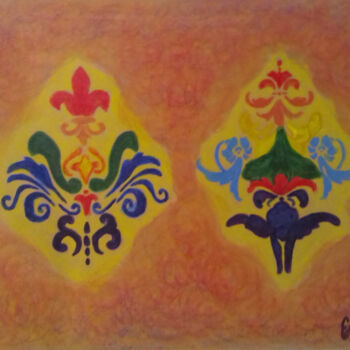 Schilderij getiteld "Ornamentos simétric…" door Edson Moura, Origineel Kunstwerk, Acryl