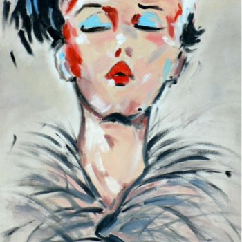 Painting titled "pin-up" by Claude Godfrin-Claude, Original Artwork
