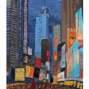 Painting titled "New York" by Claude Godfrin-Claude, Original Artwork, Oil