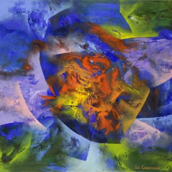 Pintura intitulada "Purple Landscape" por Eduard Grossman, Obras de arte originais