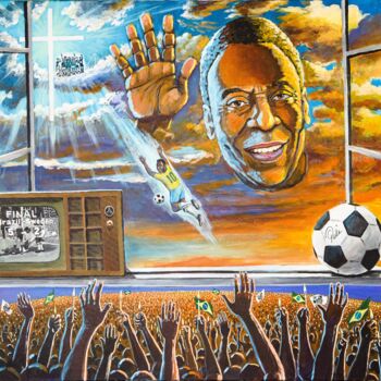 "The King Pele" başlıklı Tablo Eduard Kont tarafından, Orijinal sanat, Akrilik Ahşap Sedye çerçevesi üzerine monte edilmiş