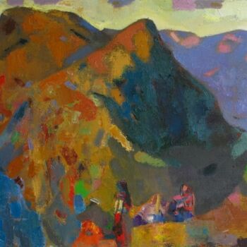 Painting titled "song of mountains" by Eduard Kulish, Original Artwork