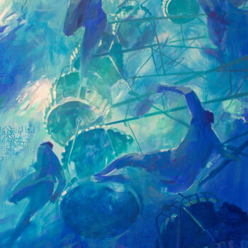 Painting titled "Immersion" by Eduard Potapenkov, Original Artwork, Oil