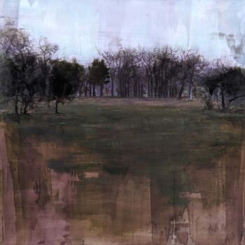 Картина под названием "Winter. Dusk. Park." - Eduard Warkentin, Подлинное произведение искусства, Масло Установлен на Алюмин…