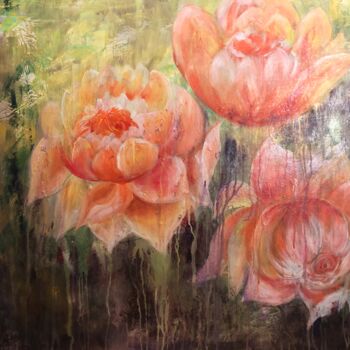 Schilderij getiteld "flores" door Eduarda Almeida, Origineel Kunstwerk, Acryl