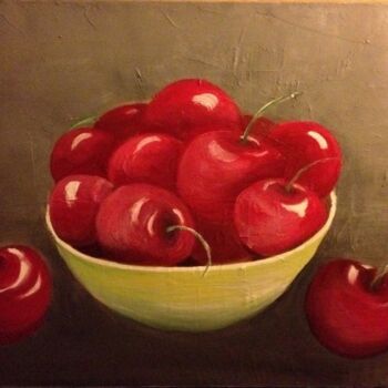 Painting titled "cerejas" by Eduarda Almeida, Original Artwork, Acrylic