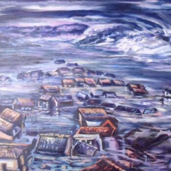 Painting titled "les inondations de…" by Eduardo Antonio Arêas Rêgo Monteiro, Original Artwork