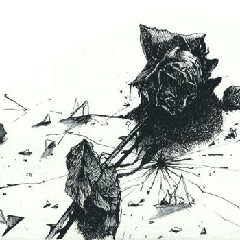 Dessin intitulée "NATURE MURDERED 4 G…" par Eduardo Bustos Segovia, Œuvre d'art originale, Encre Monté sur Carton