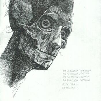 Desenho intitulada "GENETICALLY MODIFIE…" por Eduardo Bustos Segovia, Obras de arte originais, Tinta Montado em Cartão